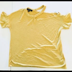 Takara Girl yellow one off the shoulder top
